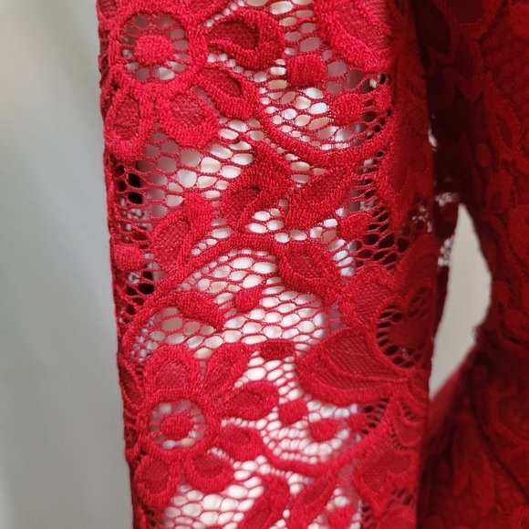NWT Torrid Red Lace Skater Dress....Size: 14/16, Color: Red - Picture 8 of 10